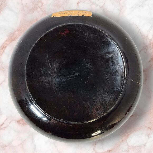 Vintage Lacquerware Trinket Tray Hand Painted Dancing Women 1974 Boho Decor - Picture 3 of 6